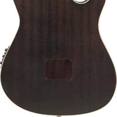 Ibanez TOD10NL Tim Henson Signature Left-Handed Thinline Acoustic-Electric Classical Guitar, Solid Spruce Top, Transparent Black Flat image 3