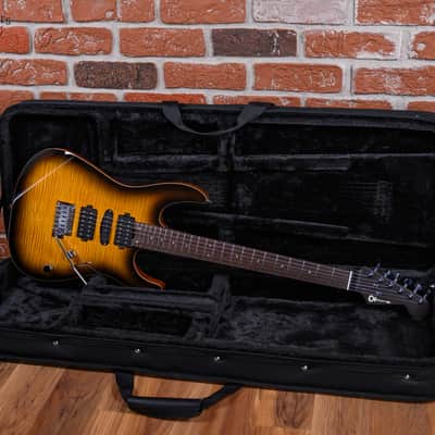 Charvel MJ Dinky DK24 HSH 2PT W MAH FM Flame Maple Top in Antique Burst 2024 w/OSSC (B-Stock) image 2