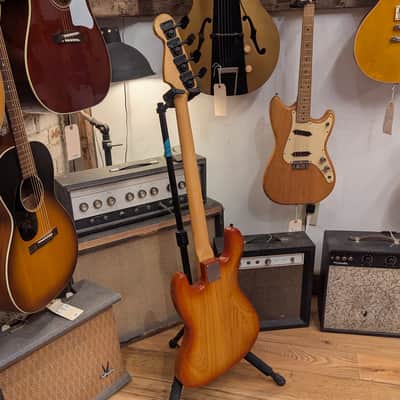 Warmoth Jazz Bass Fretless - Orange Burst w/ Flame Maple top image 12