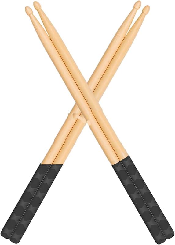 Drum Sticks, Drumstick, Drumsticks for Drums, , Drum Accessories for Drums, 5A Drumsticks with Non-Slip Rubber Handle (5A-2pairs) image 1