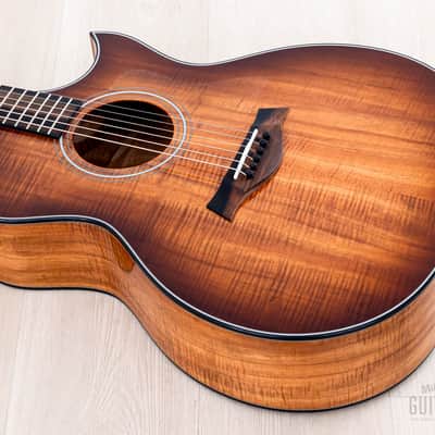 2022 Taylor Custom Grand Auditorium Acoustic Electric Guitar Flame Koa w/ Florentine Cutaway, Short Scale image 10