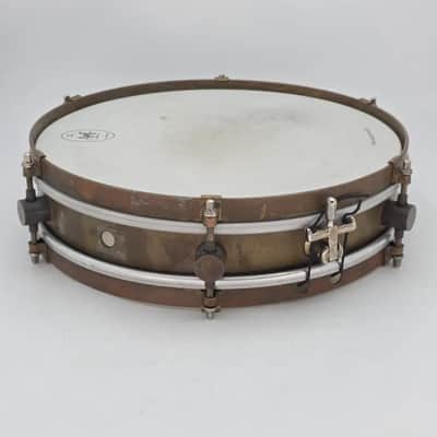 Used A&F Raw Brass Snare Drum 13x3 w/Internal Snare - Good image 2