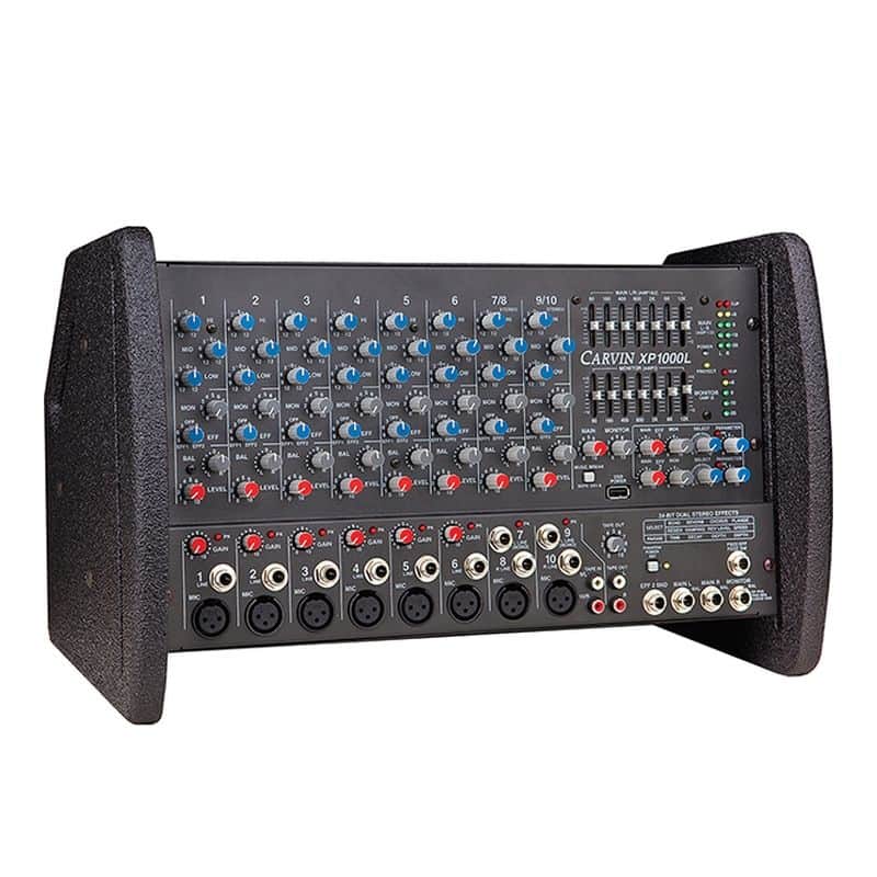 Carvin XP1000L Lightweight Powered Mixer 1200 Watt Power Amp 8/10