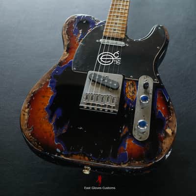 Fender Telecaster Midnight Blue/Sunburst Heavy Aged Relic by East Gloves Customs image 7