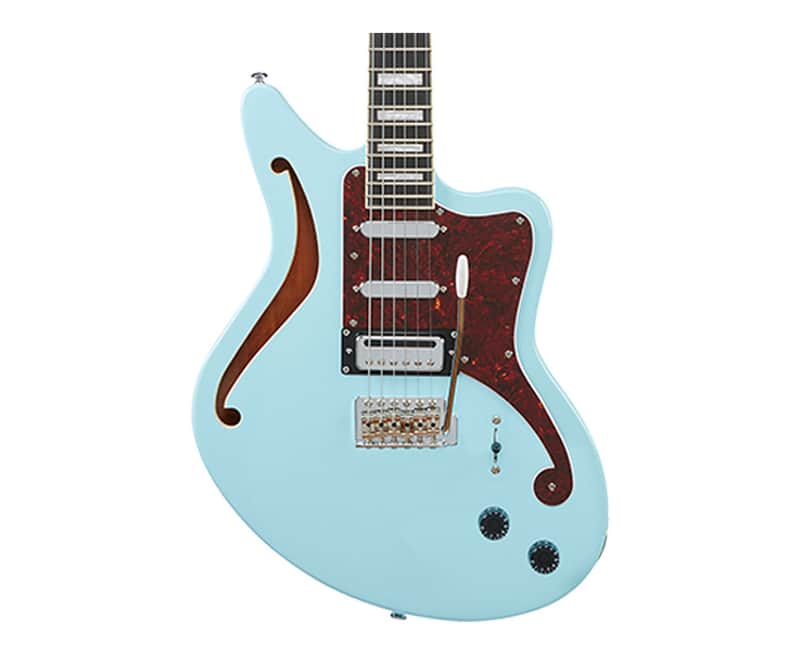 D'Angelico Premier Bedford Semi-Hollow Guitar - Sky Blue - B-Stock image 1