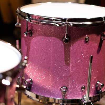 Click Icon 4pc Maple Drum Set Satin Pink Sparkle Shell Pack 18 14 10 14 image 11