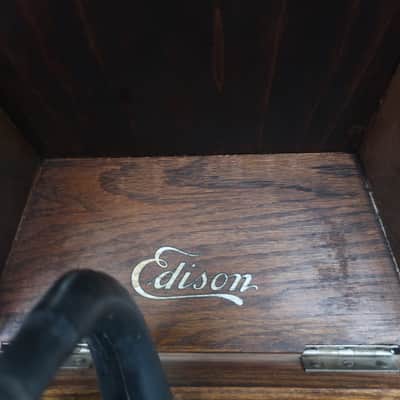 Vintage 1915 Edison Amberola Model 30 Cylinder Phonograph Dark Oak Motor Winds And Runs Works Great 10 Cylinders Original Poster & Brochure Amazing Condition Very LOUD! Wind Up No Electricity Needed Conversation Piece & Work Of Art! image 8