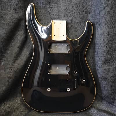 1996 ESP/Japan Original Horizon Alder Guitar Body - Black w/ Natural Binding image 1
