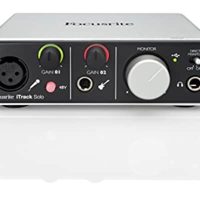 Focusrite iTrack Solo Audio Interface for Mac, PC, and iPad – USB Audio Interface for Recording, Streaming, and Podcasting with XLR, Line-in, and Professional Software included image 1
