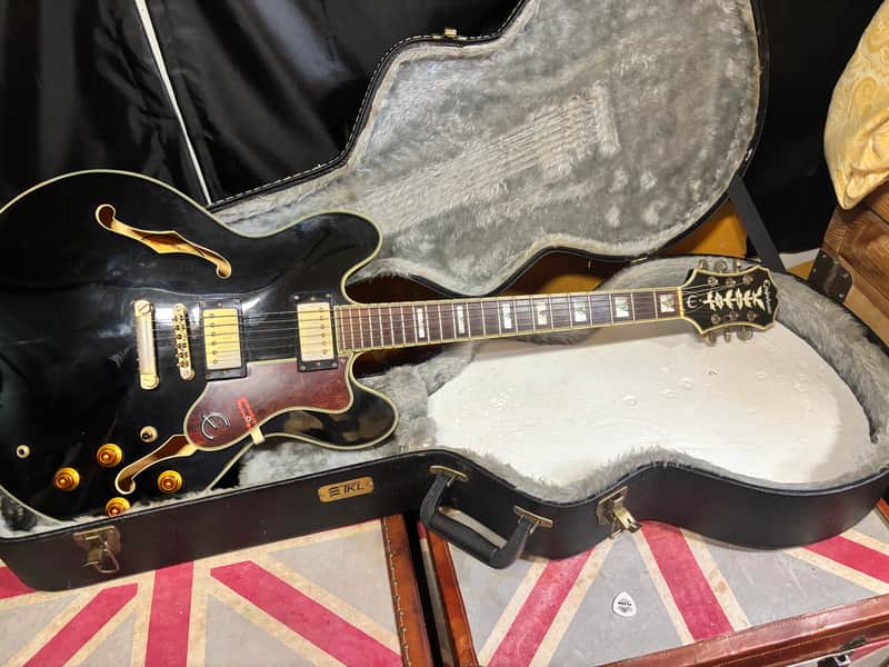 Epiphone Sheraton II Electric Guitar Ebony Circa 2005 image 1