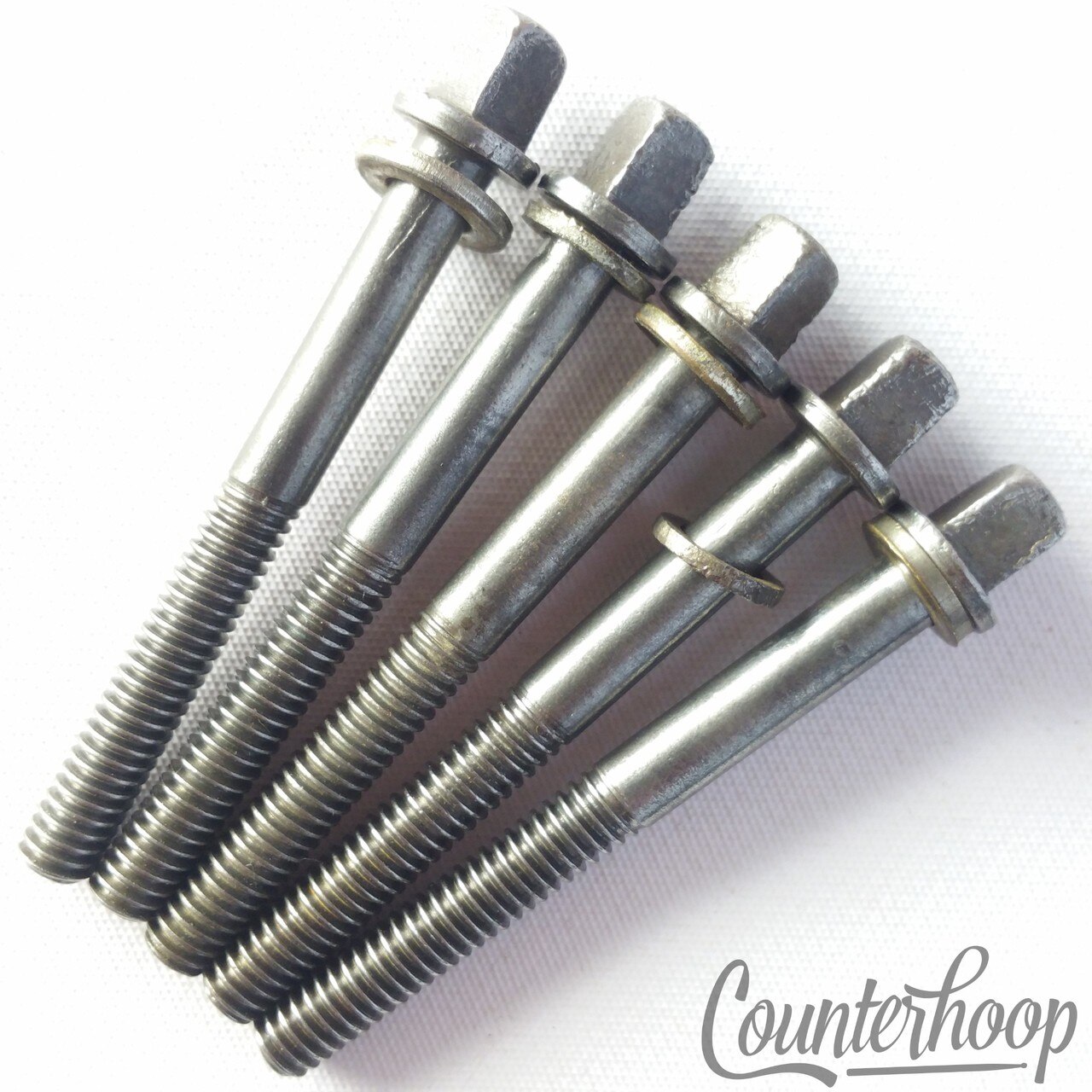 Leedy 5x Tension T-Rods 2 1/8"Snare Drum/Tom Nickel Plating Vintage40s USA Parts — main photograph