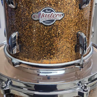 Pearl BCX924XSP/C357 Masters BCX 10x8 / 12x9 / 16x16 / 22x18" 4pc Shell + 14x6.5" matching snarePack 2014 - 2015 - Golden Bronze Glitter image 4