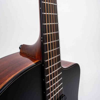 Ibanez JGM10-BSN Jon Gomm Signature Acoustic Guitar 6-String - Black Satin Top / Natural High Gloss Back and Sides + Cas image 9