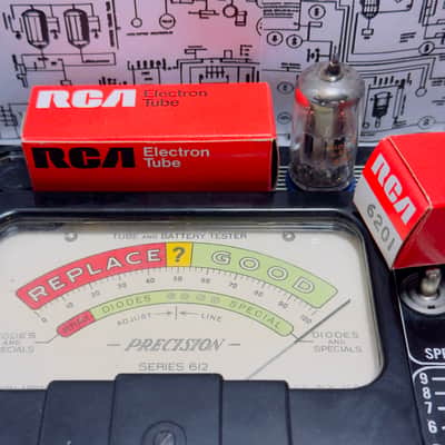 RCA 6201 Black Plates 12AT7WA x3 - 1960s Double Mica, Tested Strong image 12