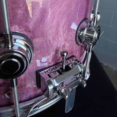 ~WOW!~ DW Collector's Series SSC Pure Maple VLT 7x14 Snare Drum in Violet Gloss Lacquer over Exotic Mapa Burl with Chrome Hardware image 9