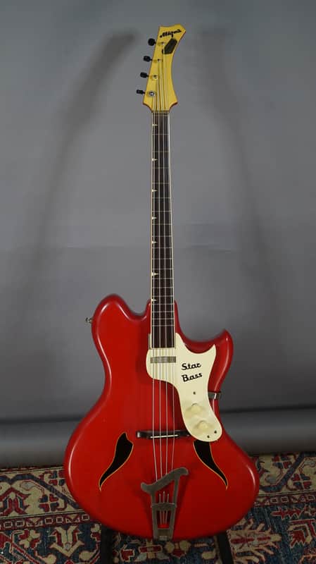 Migma Star Bass 1960s - Red semi Hollow VG cond w video - Very Good