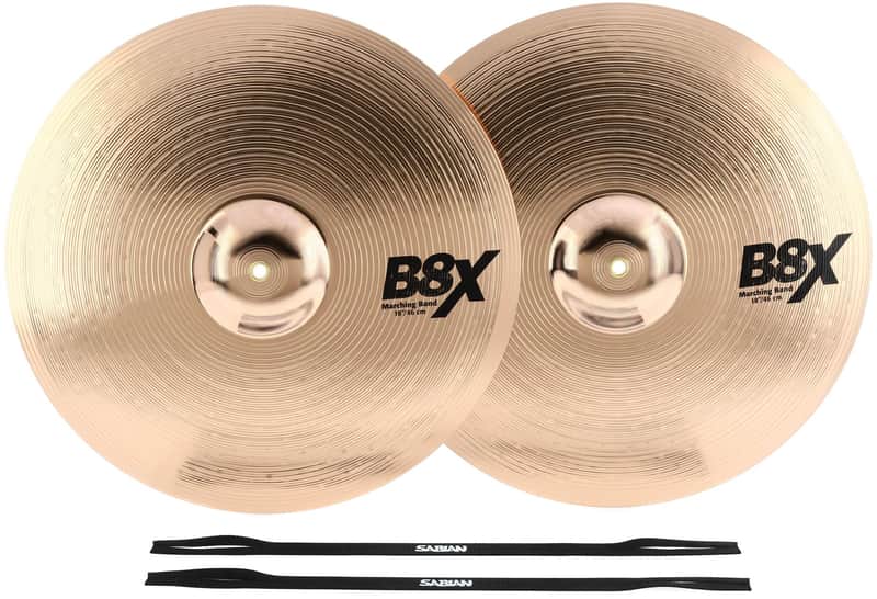 Sabian B8X Marching Band Hand Cymbals - 18 inches image 1