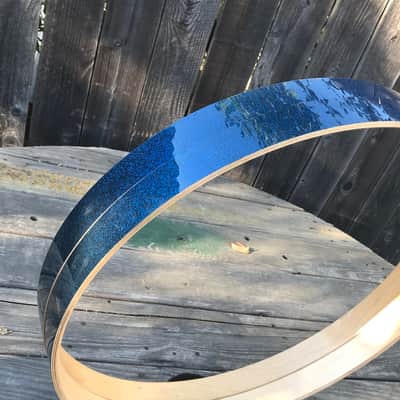 SPL 22” Bass Drum Hoops Birch Blue Glitter image 6