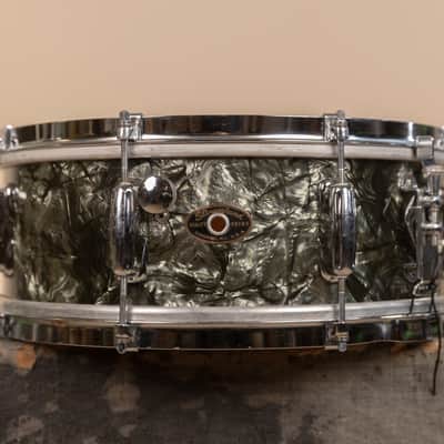 1950s Slingerland 5x14 Student Model Black Diamond Pearl Snare Drum image 1