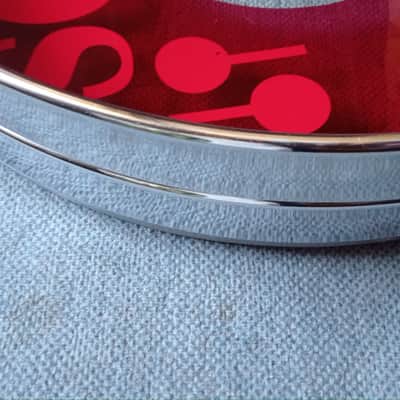 Sonor Bass drum hoops set 22" Phonic, Signature, Performer, Champion 80s - Ferromanganese chrome image 8