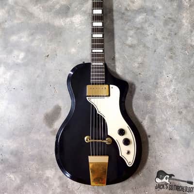 RARE Silvertone / Supro / Valco Artist Rhythm Tone "Art Deco" Electric Guitar (1958, Black & Gold) image 3