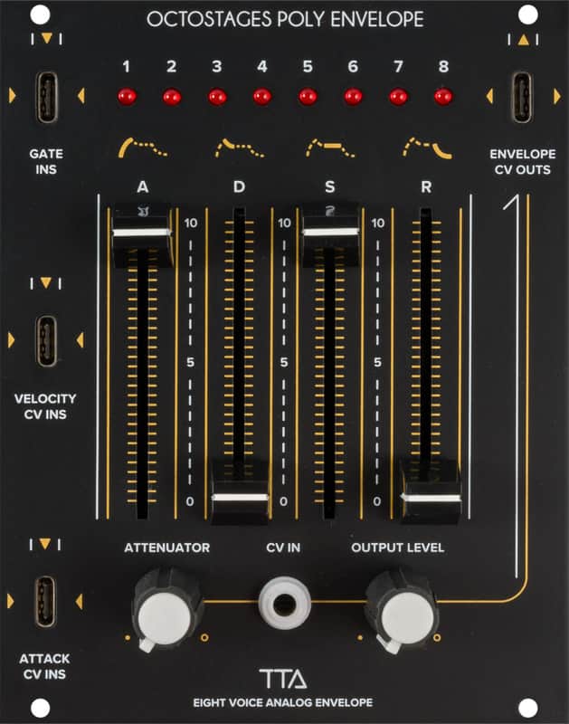 Tiptop Audio Octostages Analog Envelope Generator Eurorack Synth Module, Black image 1