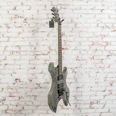 Unbranded Kit Built Warlock Style Electric Guitar Black w/ White Crackle Finish x8408 (USED) image 4