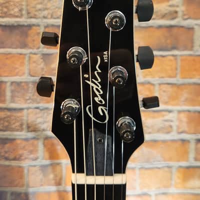 2022 Godin xTSA Trans Black FLAME Top w/ Original Gig Bag image 3
