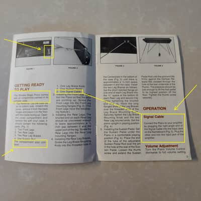 **RARE** 1978 (aka Fender) Rhodes Owners Manual, Original Cord & 01-2824 Replacement Parts Vintage Tines Kit with Instructions image 3