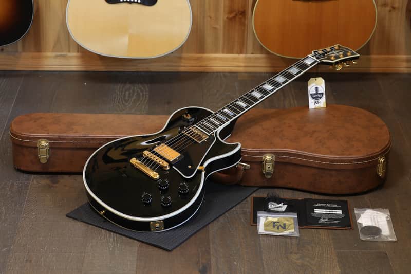 2016 Gibson Custom Shop Les Paul Custom Electric Guitar Black Ebony + COA OHSC image 1