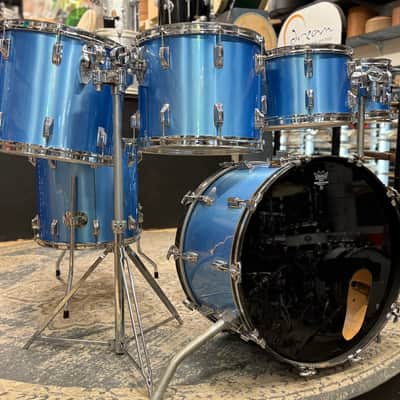 Rogers XP8 Six Piece Drum Set - 1980s - Blue Mist image 1