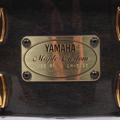YAMAHA | MAPLE CUSTOM | SNARE DRUM | 14" x5.5" | BLACK LACQUER-14" x 5.5" image 8