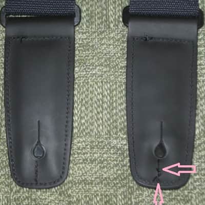 very lightly used Lock-It LIS-001-P2-BLK POLY PRO SERIES Black 2" guitar strap (2" wide, black polypropylene material, patented and brilliant Lock-It strap locking system, leather ends) straps, extend to an extra long 62" in max length image 7