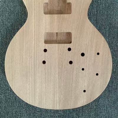 Double Cutaway Unfinished Mahogany Wood Guitar Body, Mahogany Neck image 6