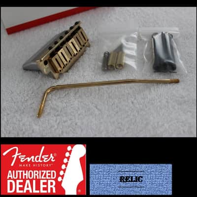 Fender Aged/Relic Gold American Series Stratocaster Tremolo Bridge Assembly - 099-2050-200 image 1