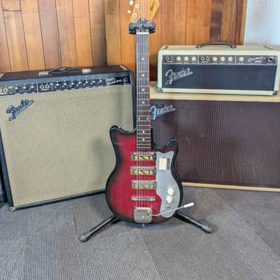 Crestwood MIJ Electric Guitar w/Case - Redburst (Late 1960's - Early 1970's) image 1