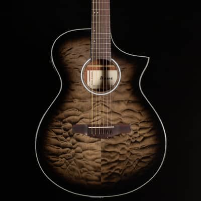 Ibanez AEWC16QA Acoustic Electric Guitar Trans Black Sunburst (780) image 3