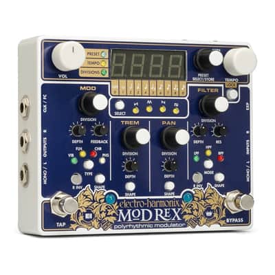 Electro-Harmonix Mod Rex Polyrhythmic Modulator Guitar Pedal with Four Modulation Sections, Four LFO Shapes, and 100 Storable Presets image 8
