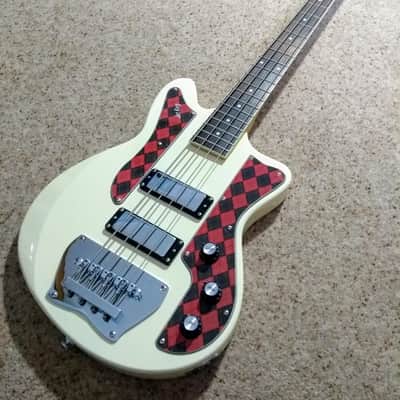 Ibanez Jet King JTKB200 bass (2009), Ivory finish with 'Argyle' pickguard plus new gig bag image 1