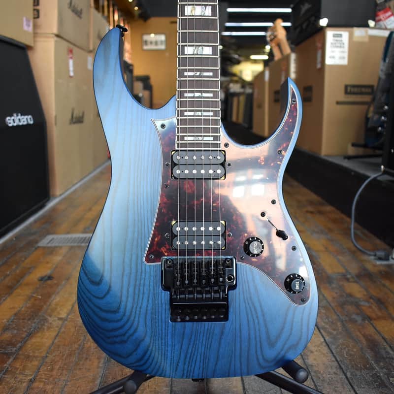 Ibanez Prestige RG653DX Electric Guitar Transparent Deep Blue Flat w/Hard Case image 1