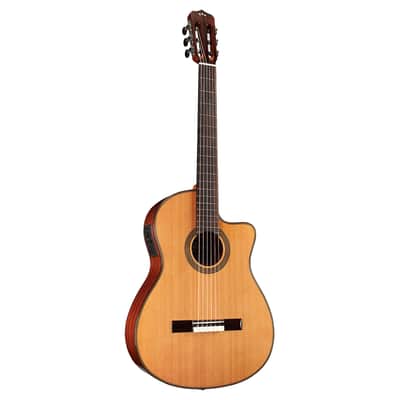 Cordoba Fusion 12 Cutaway A/E Nylon String Guitar - Natural Cedar image 2