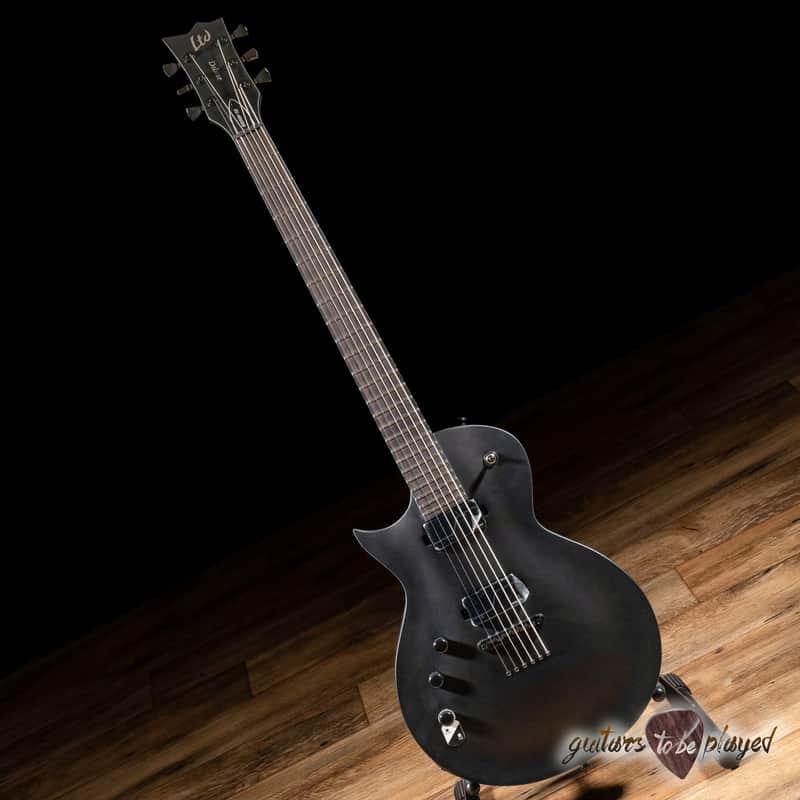 ESP LTD EC-1000 Baritone LH Fishman Left-Handed Guitar – Charcoal Metallic Satin image 1