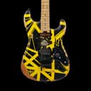 EVH Limited Edition Striped Series Frankenstein Frankie Aged Black with Yellow Stripes with Gig Bag
