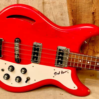 Kustom K-200 Bass Guitar 1968 - Transparent Red image 8