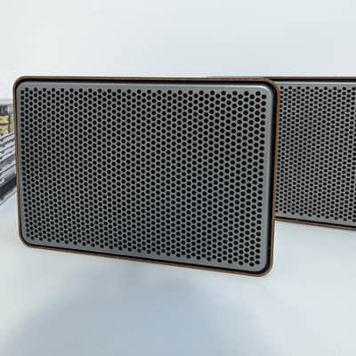​Grundig Flach-Box 180 Vintage Flat Wall Speakers Pair (1970s Germany) - Wood & Metal Grille image 2