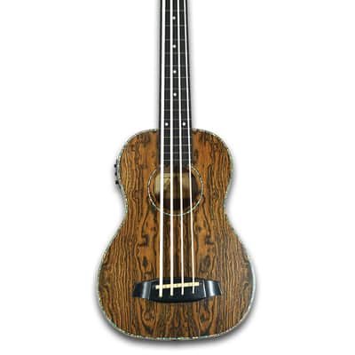30" Fretless Electric Acoustic Ukulele Bass, Butterfly wood Body Built-In Tuner image 1