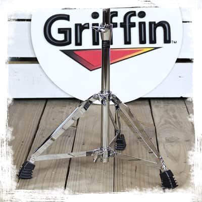 Griffin Snare Drum Stand with Extended Height - Tall Adjustable Height Snare Stand - Concert Stand Up Drum Mount Holder With Basket Clamp Double Braced Percussion Chrome Drum Hardware image 9