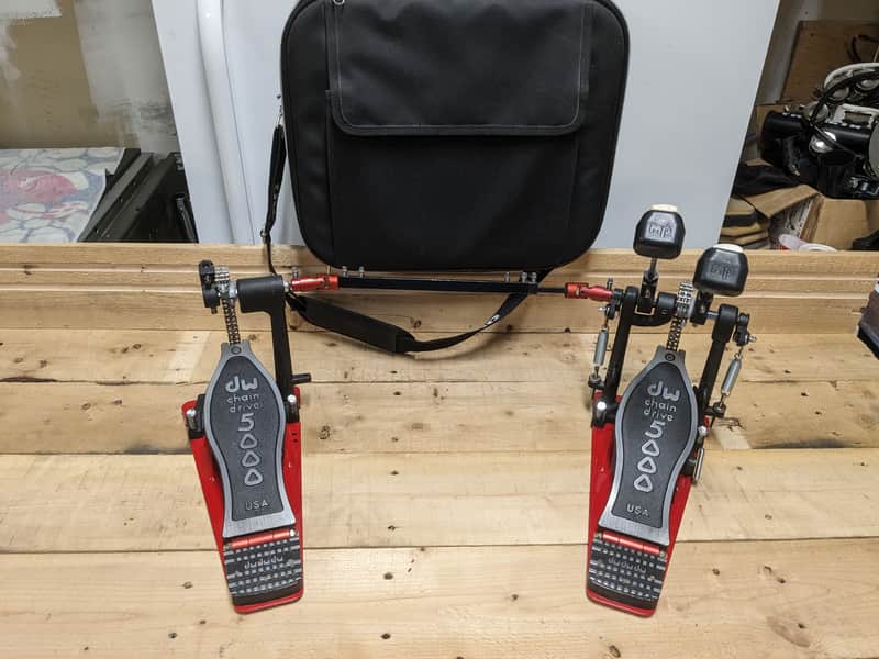 DW DWCP5002AD4 5000 Accelerator Double Bass Drum Pedal 2010s - Black/Red image 1