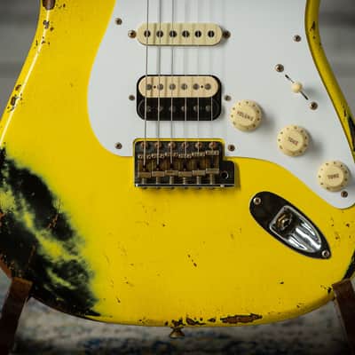 Fender Custom Shop 1957 Heavy Relic HSS Stratocaster - Graffiti Yellow/Black image 6