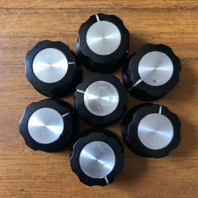 Set of 7x Vintage 1970's 1/4' amplifier  control  knobs image 2